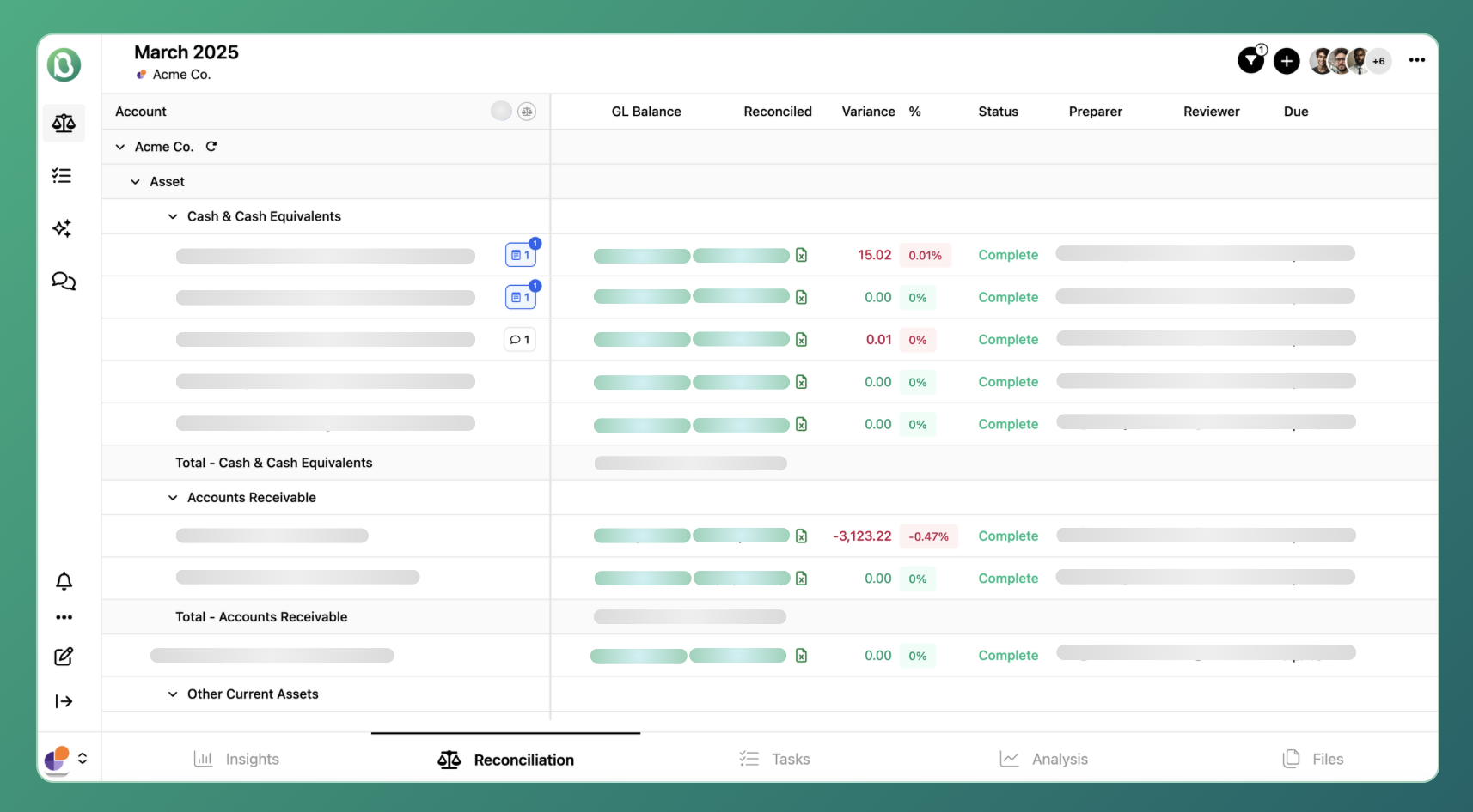 Smart Reconciliation Dashboard screenshot
